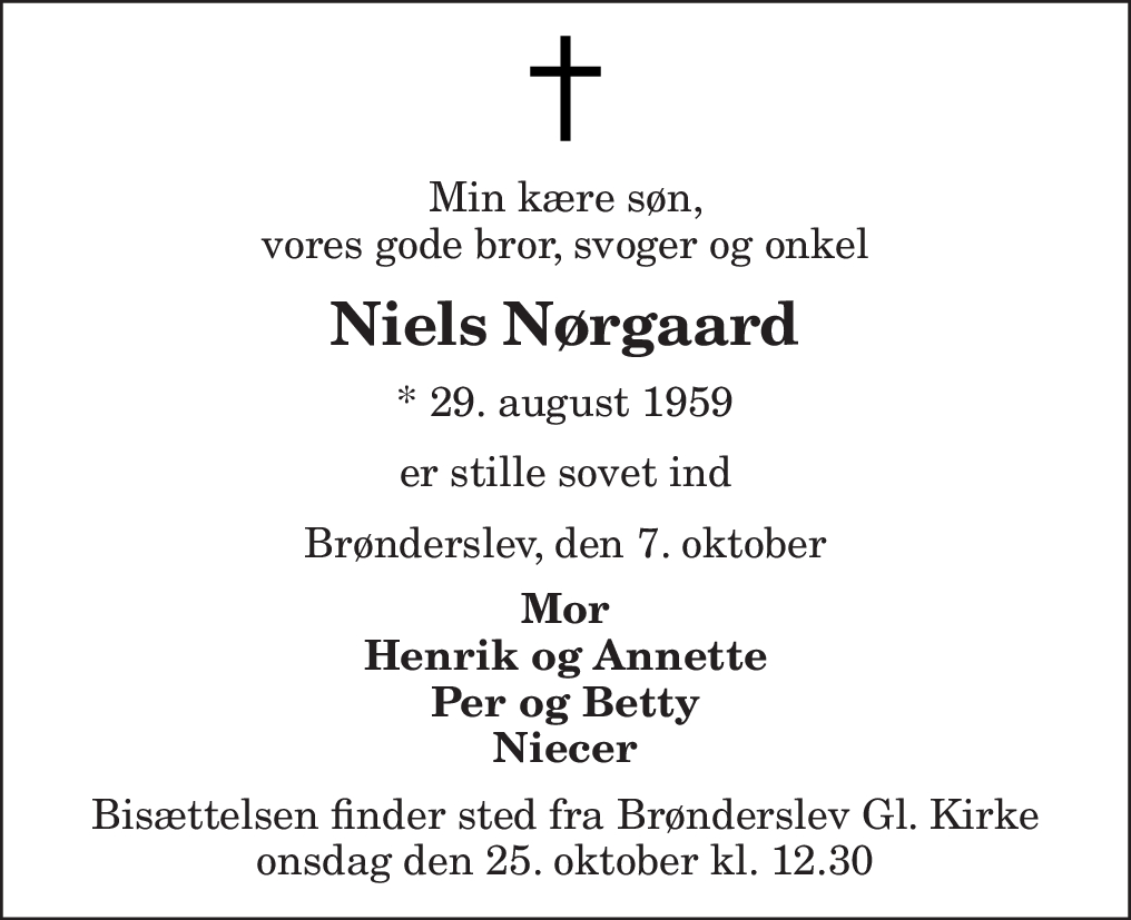 D Dsannonce For Niels N Rgaard Nordjyske Dk