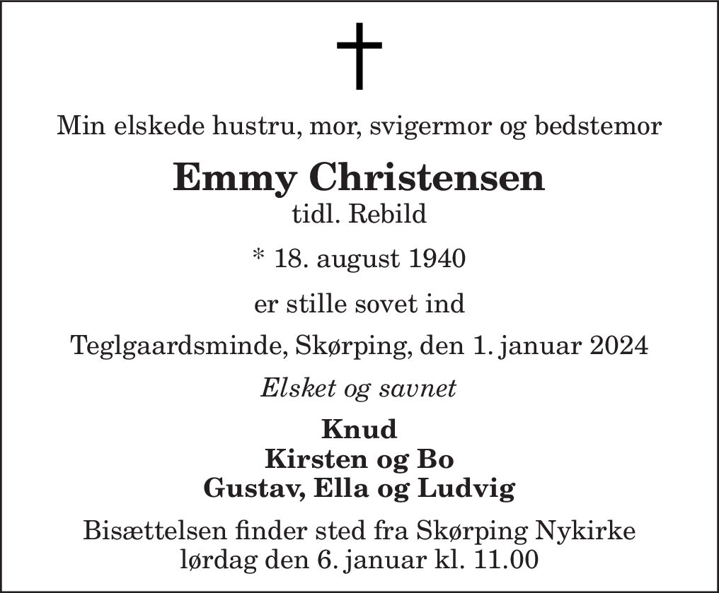 Dødsannonce for Emmy Christensen Nordjyske dk