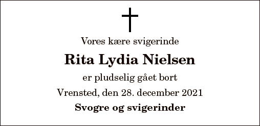 D Dsannonce For Rita Lydia Nielsen Nordjyske Dk