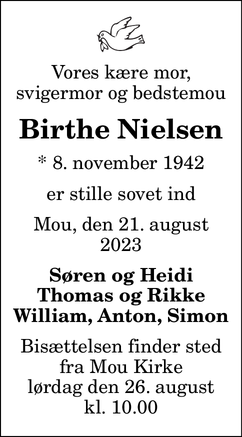 D Dsannonce For Birthe Nielsen Nordjyske Dk