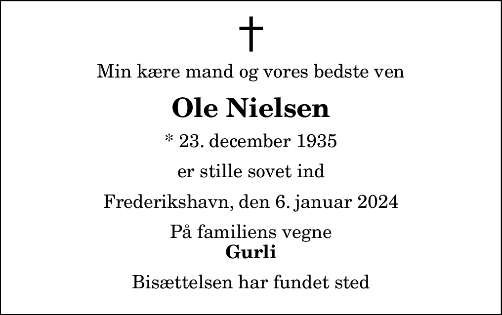 Dødsannonce for Ole Nielsen Nordjyske dk