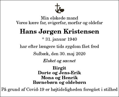 Dødsannonce for Hans Jørgen Kristensen Nordjyske.dk