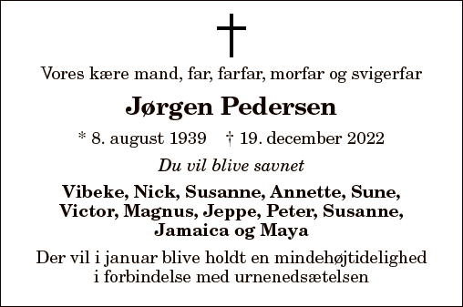 Dødsannonce for Jørgen Pedersen Nordjyske.dk
