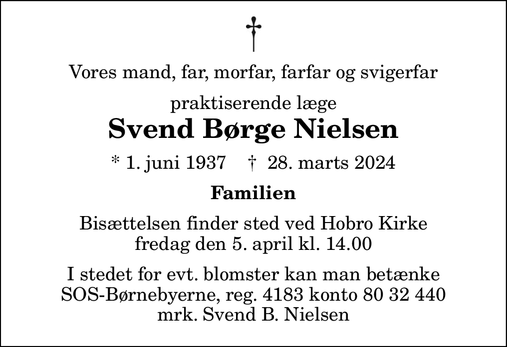 Dødsannonce for Svend Børge Nielsen | Nordjyske.dk