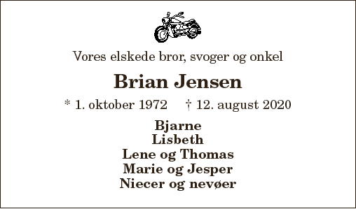 Dødsannonce for Brian Jensen Nordjyske.dk