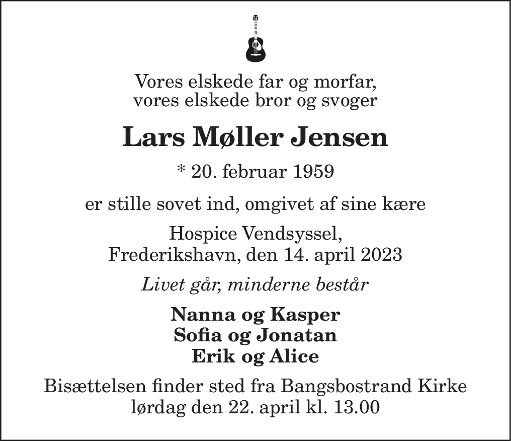Dødsannonce for Lars Møller Jensen | Nordjyske.dk