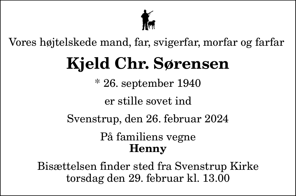 Dødsannonce for Kjeld Christian Sørensen Nordjyske.dk