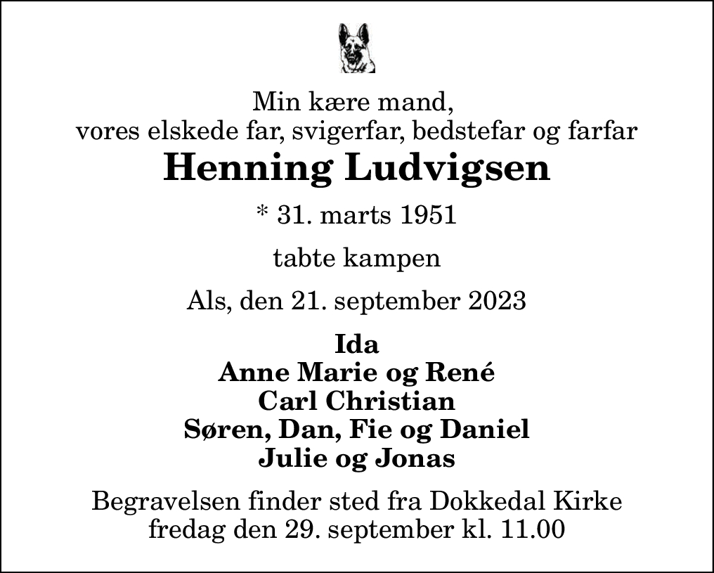 Dødsannonce for Henning Ludvigsen Nordjyske.dk