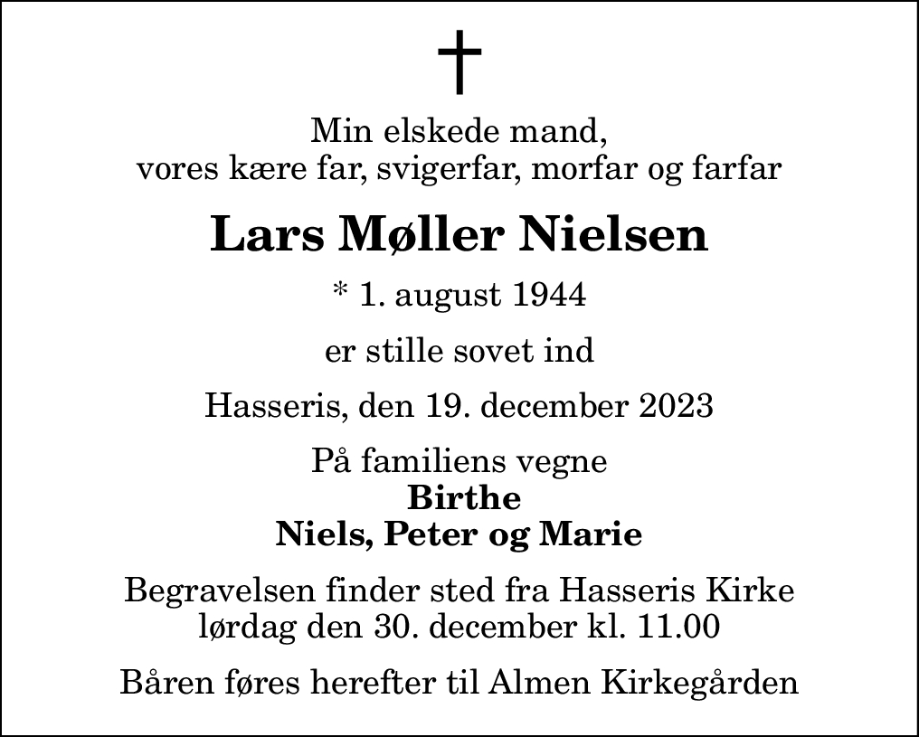 Dødsannonce for Lars Møller Nielsen | Nordjyske.dk
